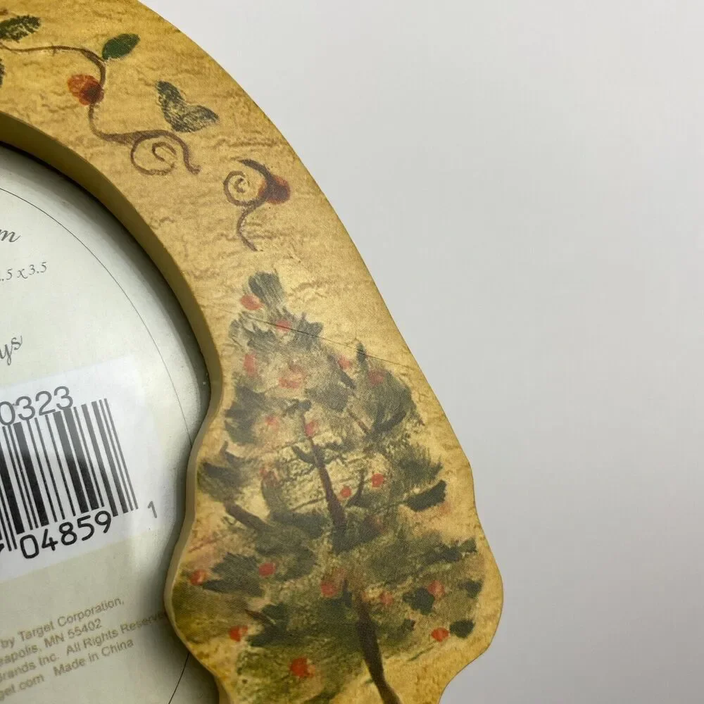 VTG Cheri Blum Holiday Wood 2.5 x 3.5 Picture Frame Christmas Seasonal Decor 5
